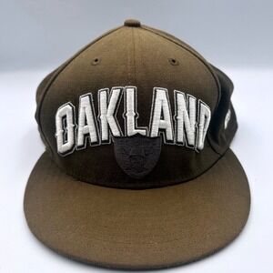 New Era 59FIFTY Oakland Raiders Fitted Hat Size 7 3/8 Ombre Brown NFL Snapback